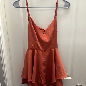 Burnt Orange Romper Dress